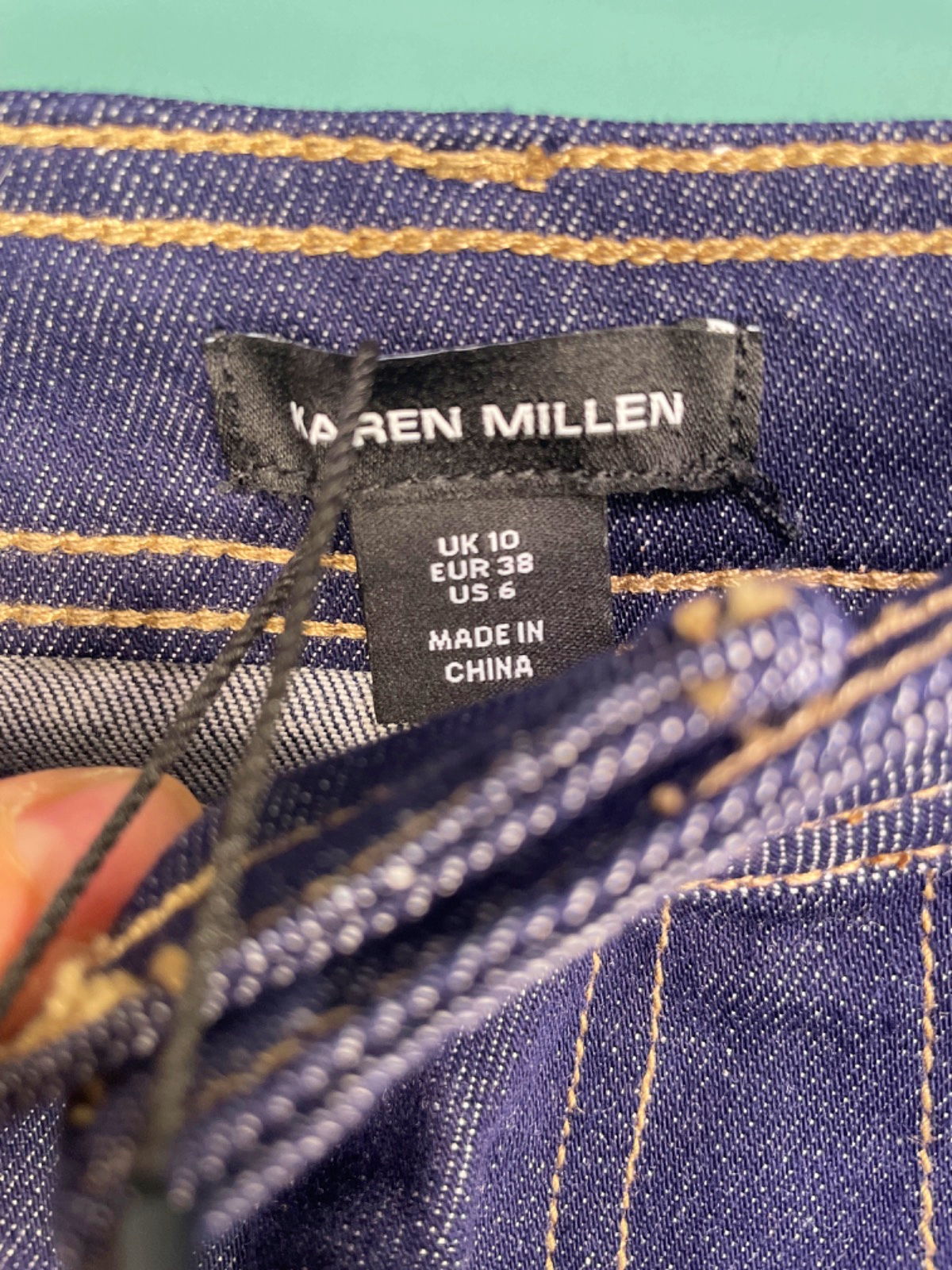 Karen Millen Stonewashed Stretch Denim Maxi Skirt UK 10