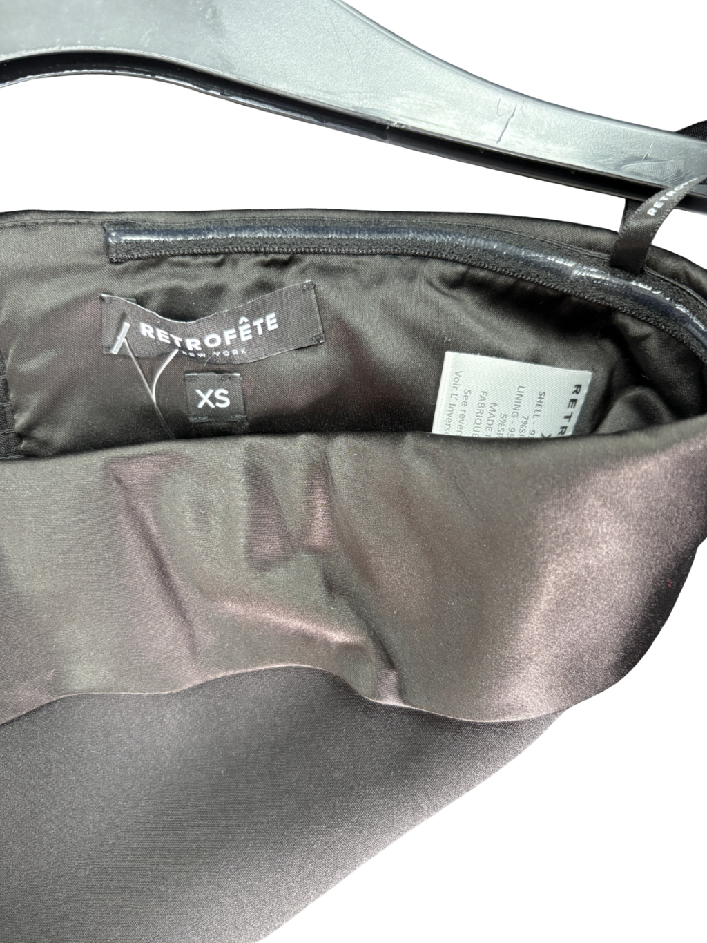 Retrofete Black Mia Bandeau Top UK XS