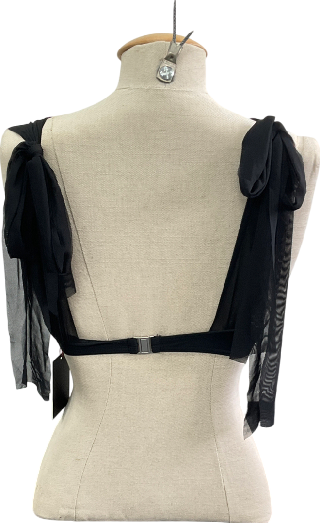 South Beach Black Mesh Bikini Top UK 8