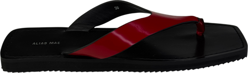 Alias Mae Red Box Leather Charlize Square Toe Thong Sandals UK 6 EU 39