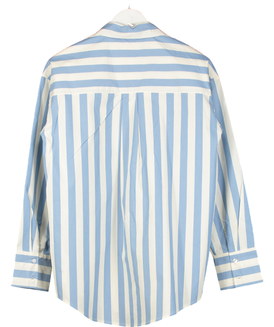 NA-KD White Oversized Long Sleeve Cotton Shirt UK 6