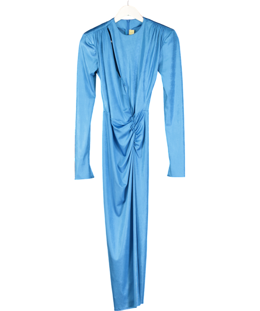 Aggi Adriana Blue Aster Midi Evening Dress UK XXS