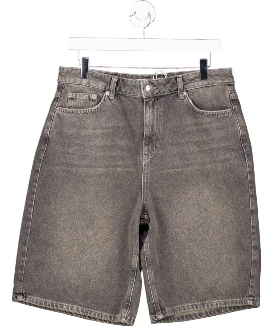 NA-KD Grey Wide Denim Shorts Eu 38 UK 10/12