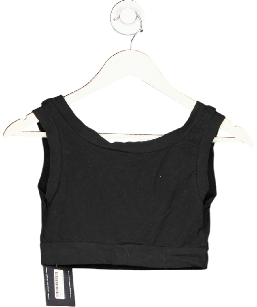 FIORUCCI Black Angel Print Crop Top UK M/L