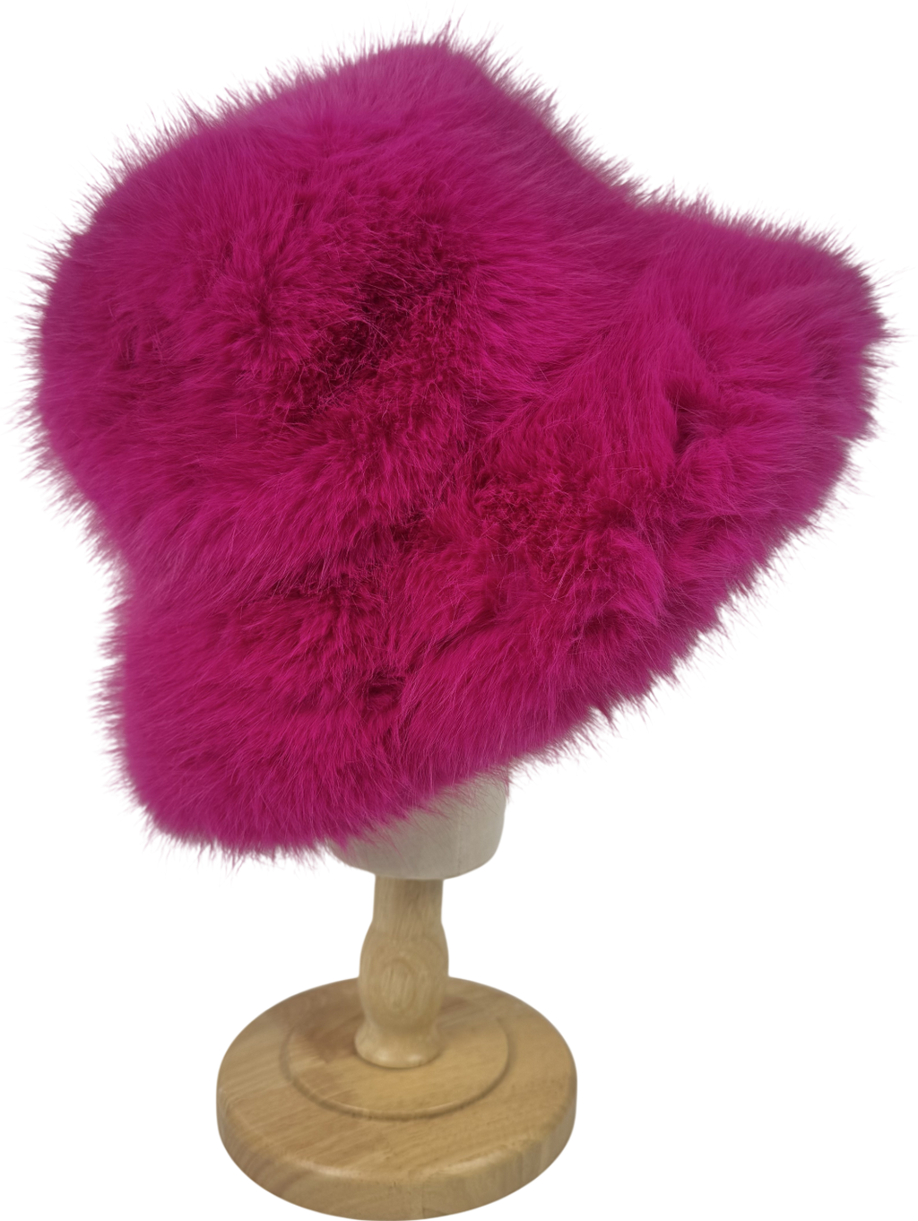 Pink Faux Fur Bucket Hat