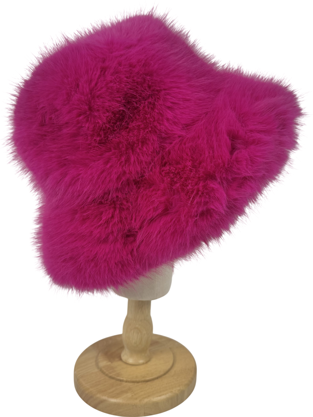 Pink Faux Fur Bucket Hat