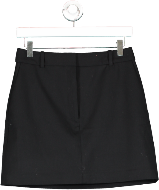 babaton Black Chisel Skirt High-waisted Mini Skirt UK 6