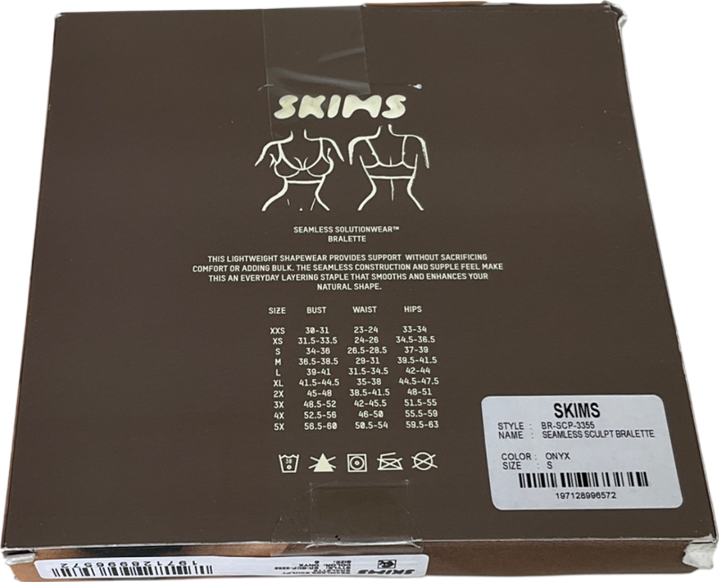 SKIMS Black Seamless Sculpt Bralette - Onlyx UK 8