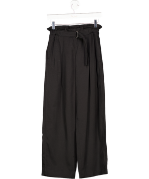 Arket Black Relaxed Belted Lyocell Trousers UK 6