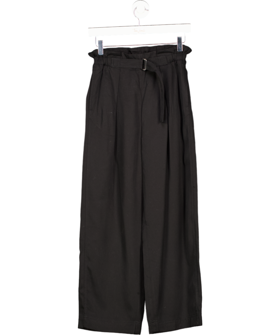 Arket Black Relaxed Belted Lyocell Trousers UK 6