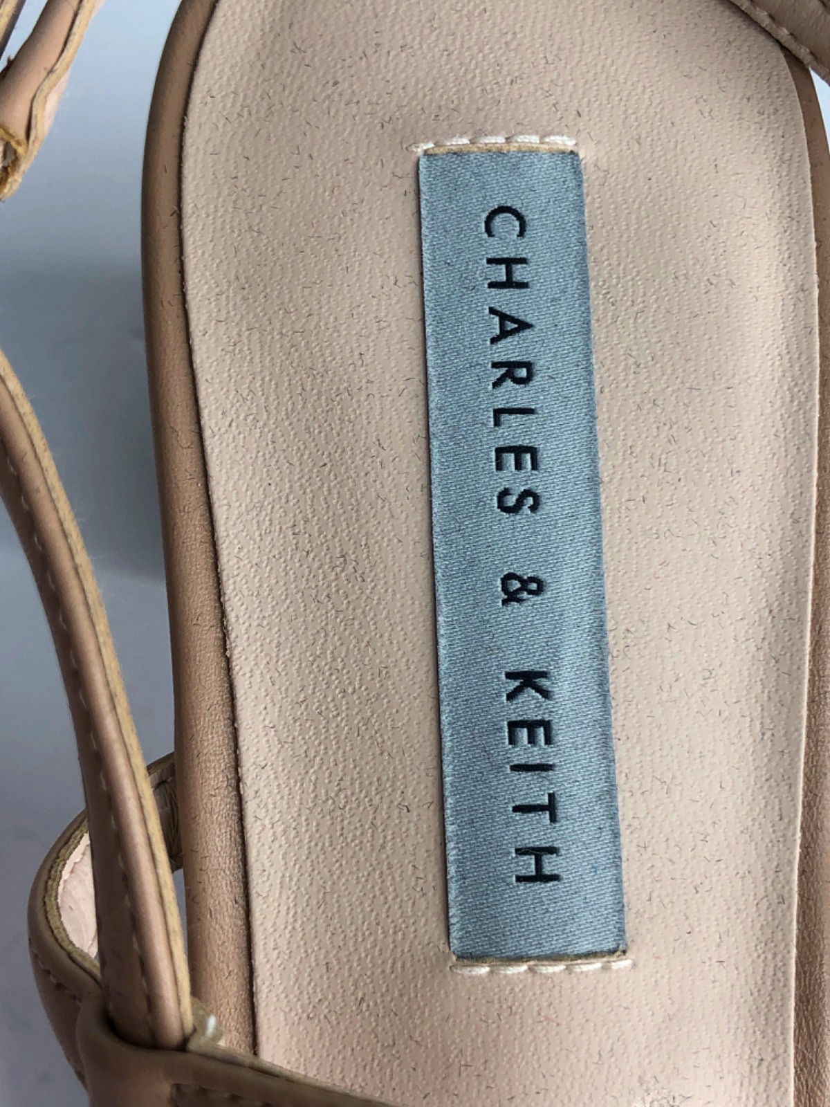 Charles & Keith Beige Strappy Block Heel Sandals EU 39