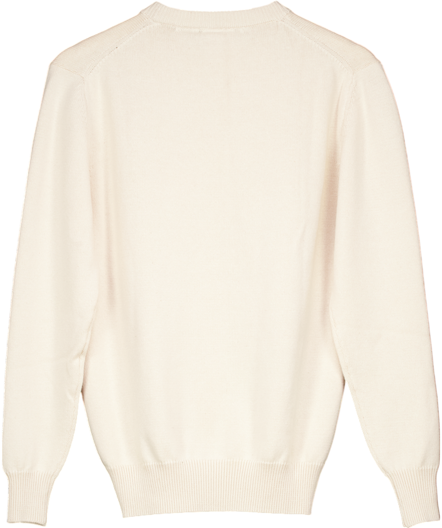 The Yale Bookstore Cream Cotton Crew Neck Sweater UK XXS