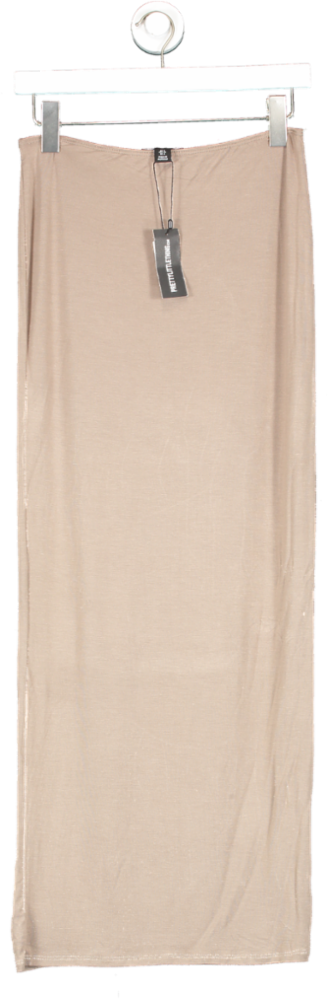 PrettyLittleThing Brown Jersey Low Waist Maxi Skirt UK 8