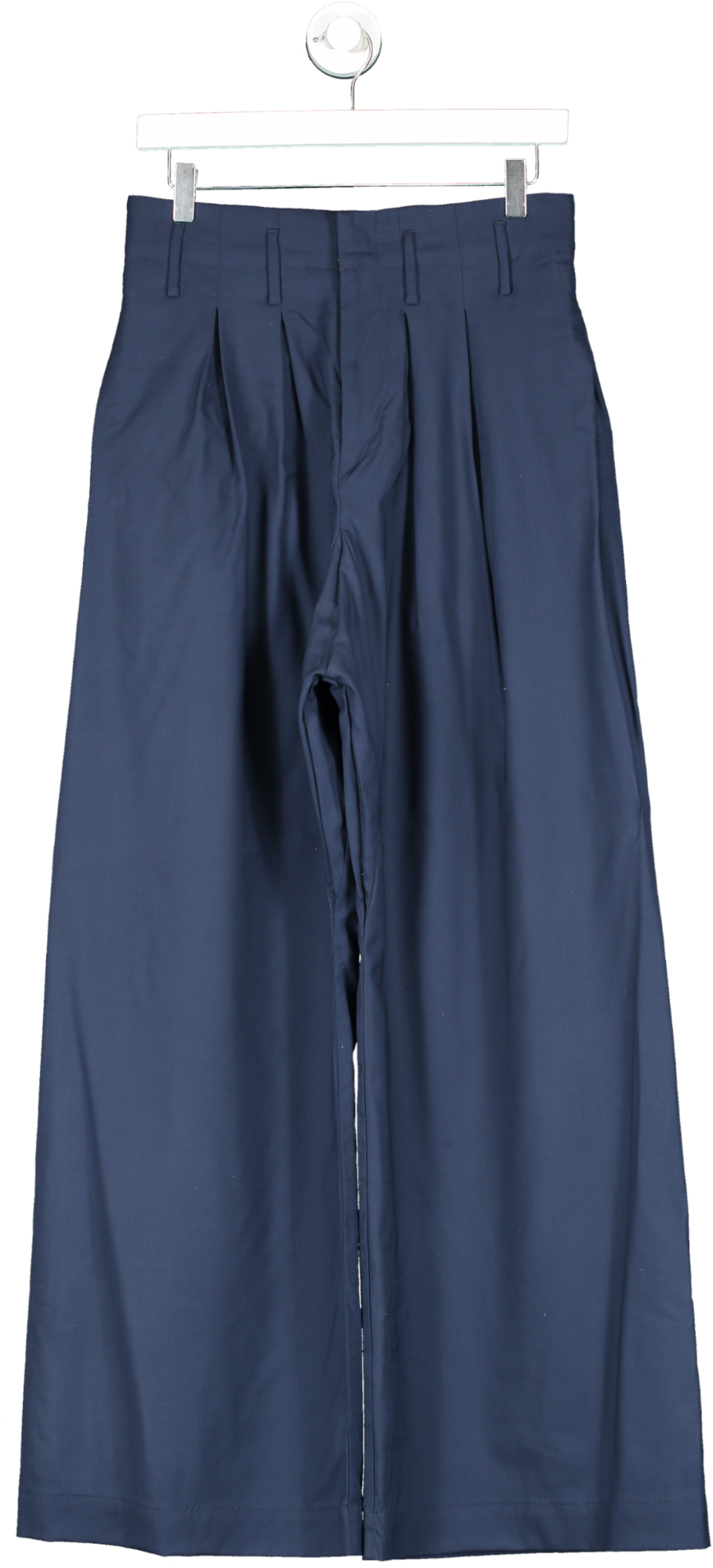 No Grey Area Blue High Waist Pleated Trousers UK S