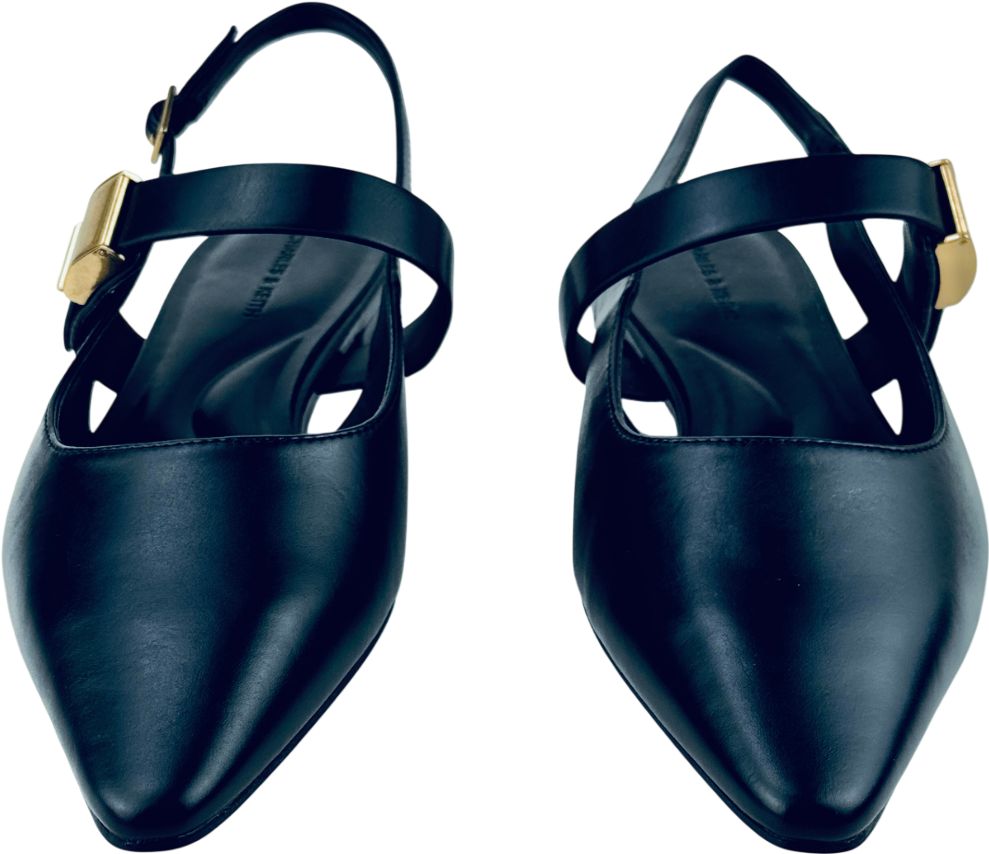 CHARLES & KEITH Yvette Pointed-toe Mary Jane Flats - Black UK 6 EU 39 👠