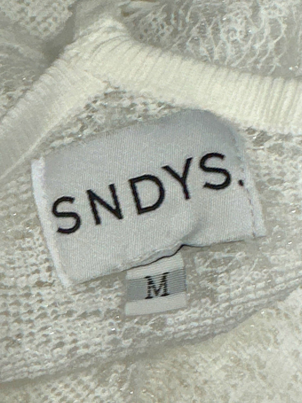 SNDYS. White Lace Maxi Dress UK M