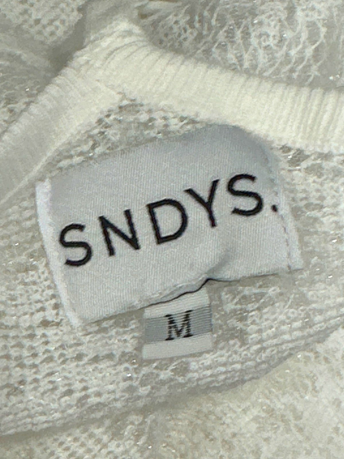 SNDYS. White Lace Maxi Dress UK M