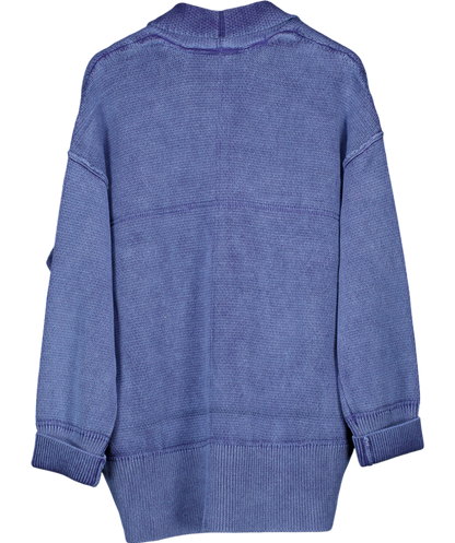 Free People Blue Chamomile Cardigan 100% Cotton UK S