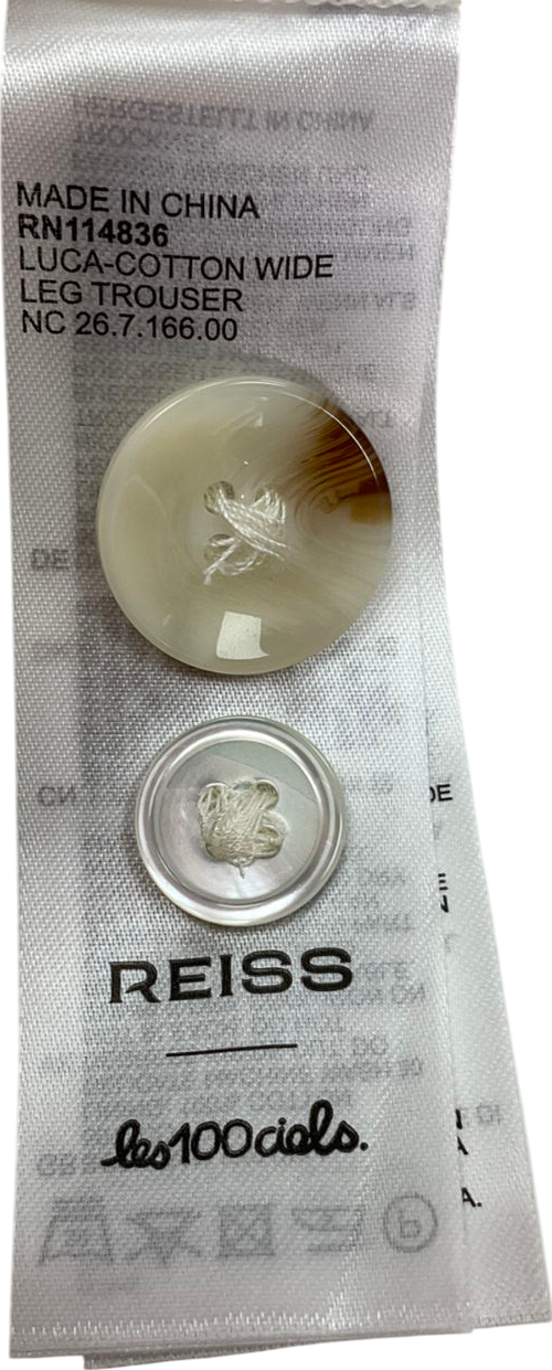 REISS White X Les 100 Ciels Luca Wide-leg Cotton-blend Trousers UK S