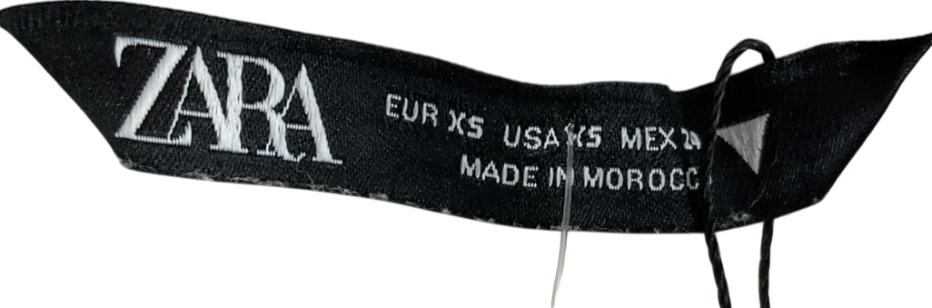 ZARA White Strapless Fold Over Bandeau Top UK XS