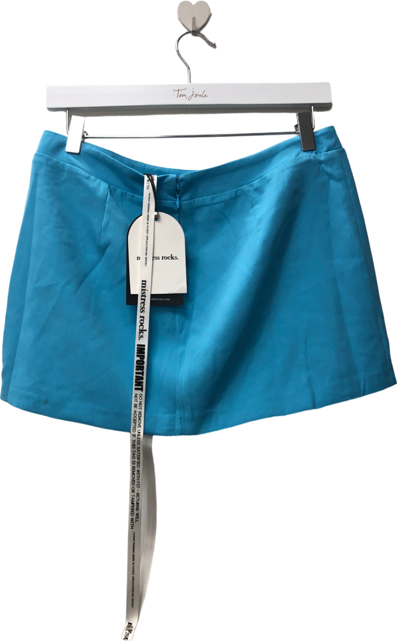 Mistress Rocks Aqua Blue Mini Skirt UK M