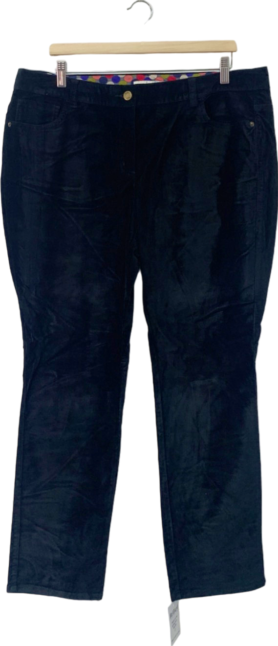 Boden Black Velvet Trousers UK 18 R