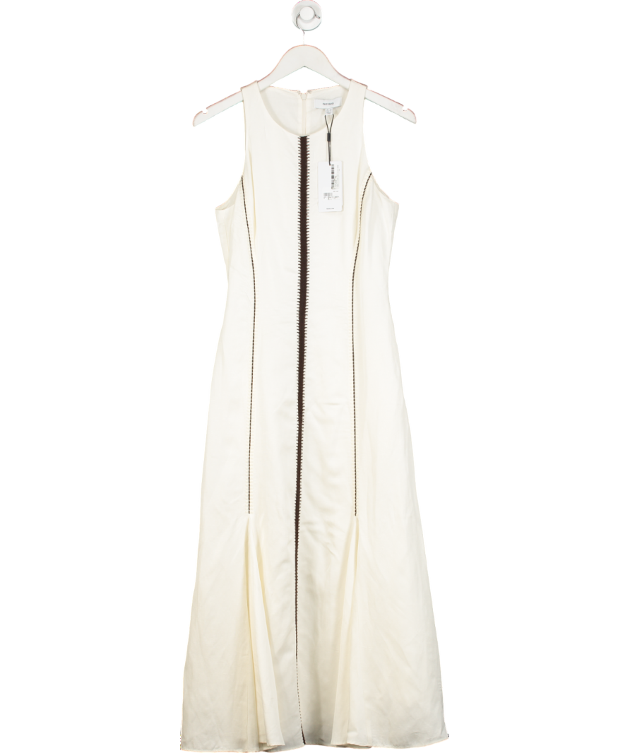 REISS White Inaya Stripe Sleeveless Dress UK 10
