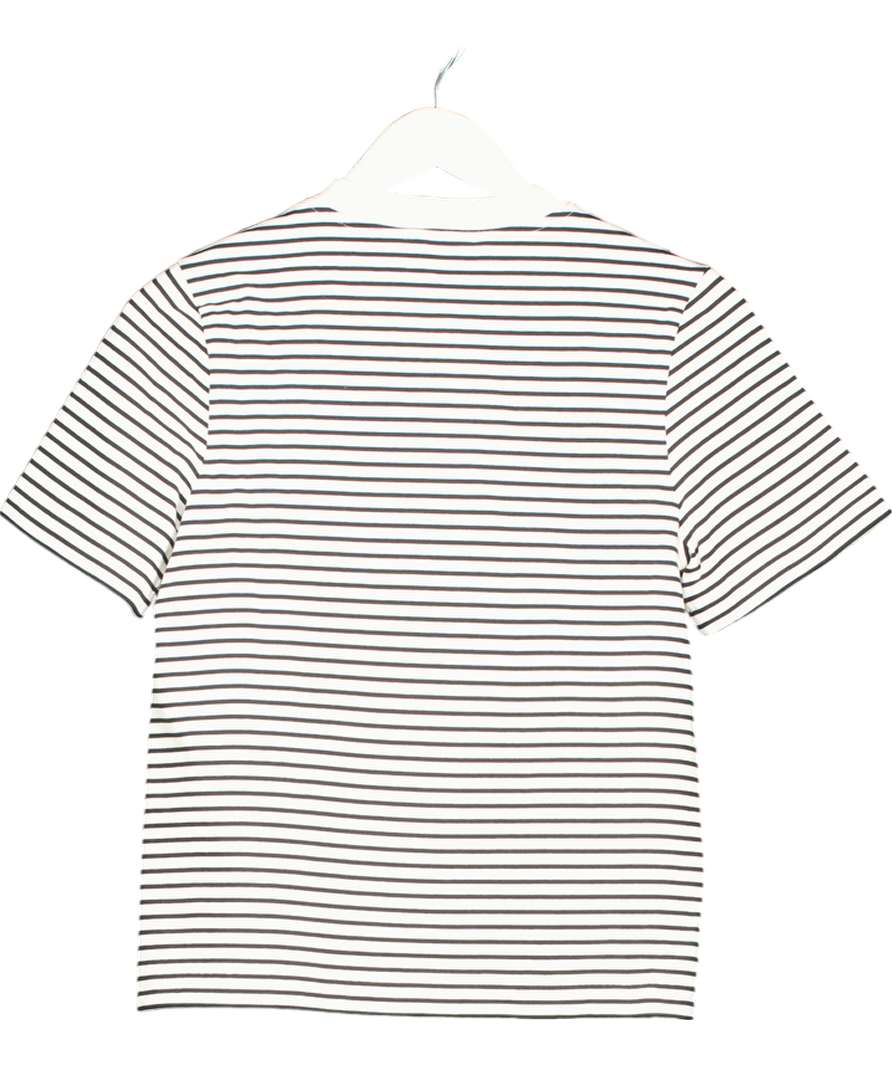 cos Cream Striped Regular Fit T-shirtb UK S