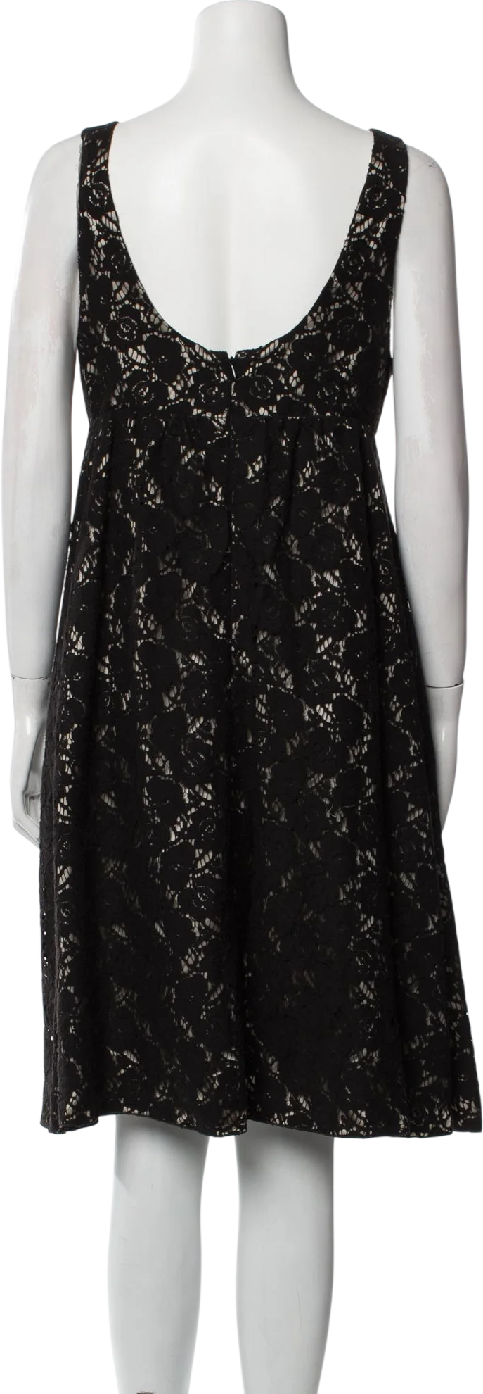 Emporio Armani Black Lace Plunge Front Midi Dress It42 UK 10