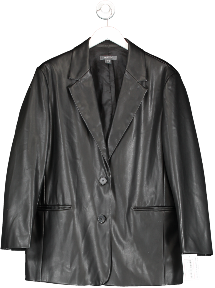 Primark Black Faux Leather Blazer UK 18
