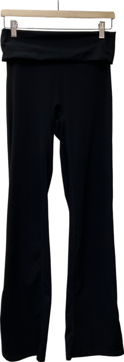 The Couture Club Black Sculpting Stretch Foldover Waistband Yoga Pants UK 10