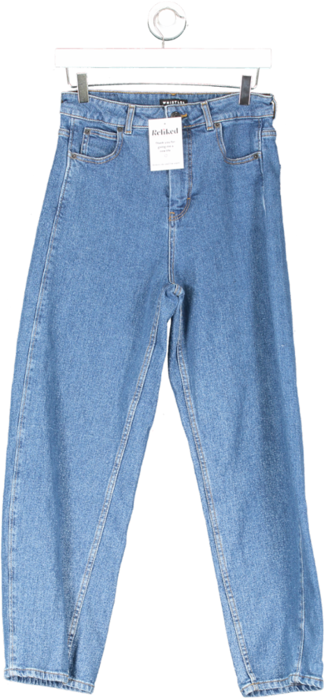 Whistles Blue High Rise Straight Leg Cotton Jeans W29