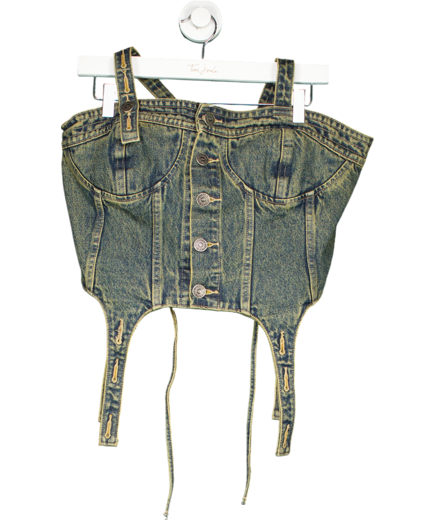 levis x Andersonn Bell Blue Denim Corset Top UK XL