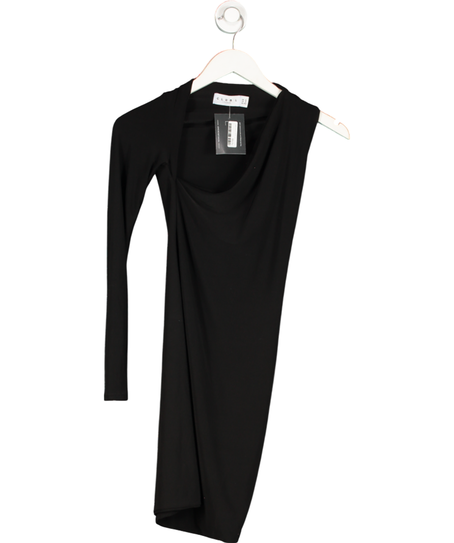 Club L Black Onbe-shoulder Bodycon Mini Dress UK 6