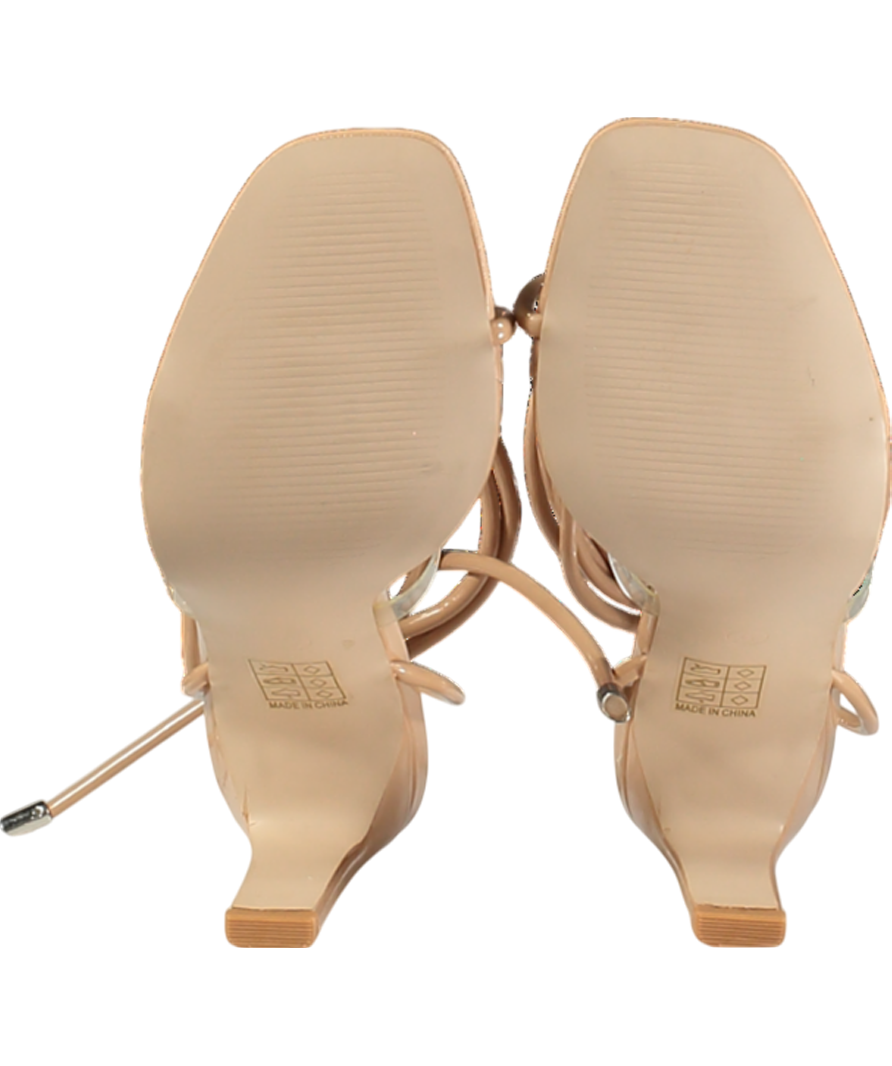 Ego Nude Patent Tie Up Stiletto Heeled Sandals UK 6 EU 39 👠