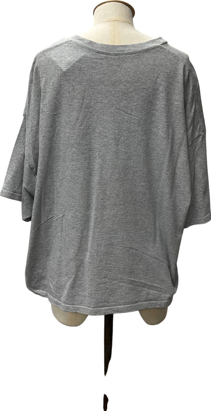 ASOS Cropped Oversized T-shirt With Sevilla Front Print In Grey Marl UK L