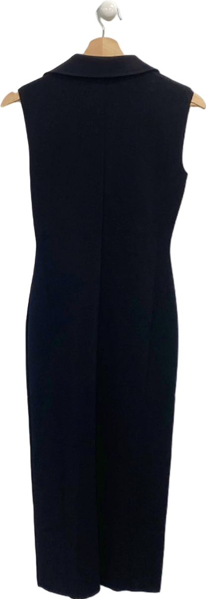 Mango Black Zip-Front Sleeveless Dress XS