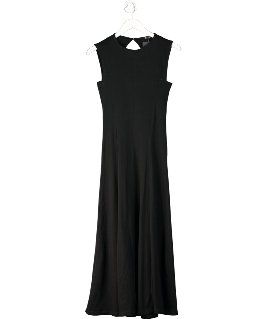 ASOS Black Cotton Sleeveless Midi Sundress UK 8