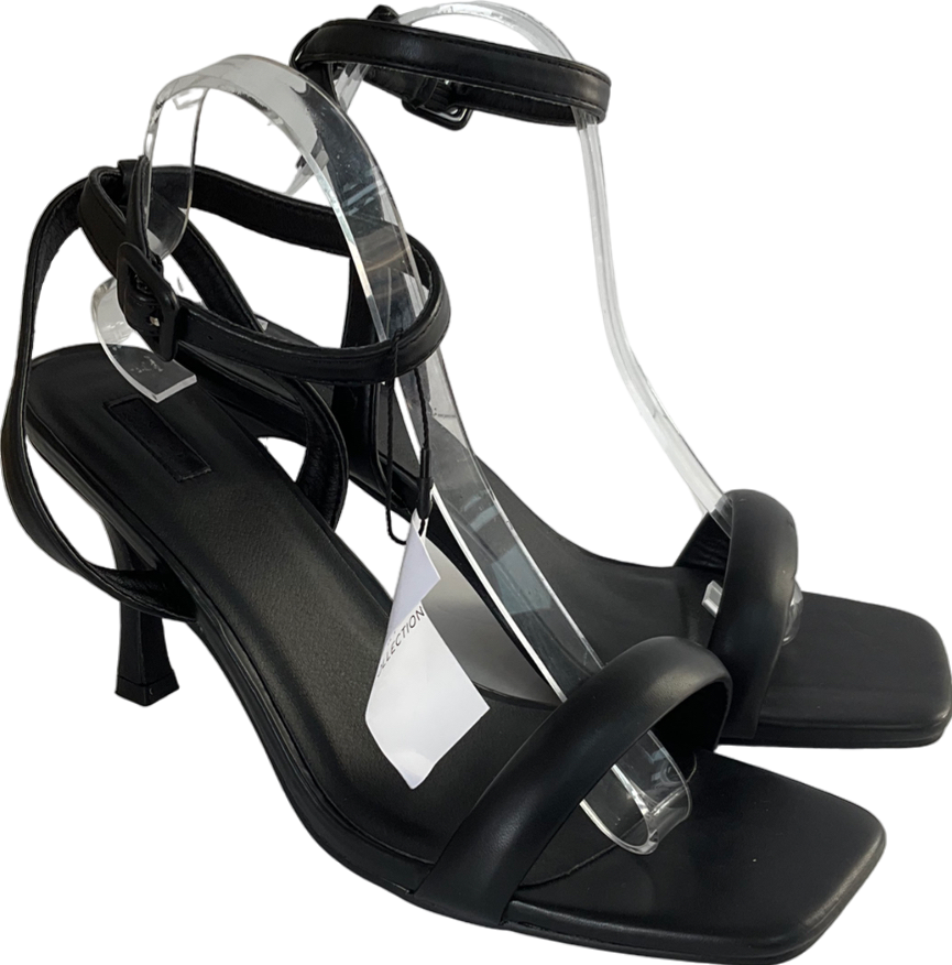 Limited Collection Black Padded Strap Heeled Sandals UK 8 EU 41 👠