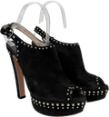 Prada Black Suede Studded Platform Heels UK 7.5 EU 40.5 👠