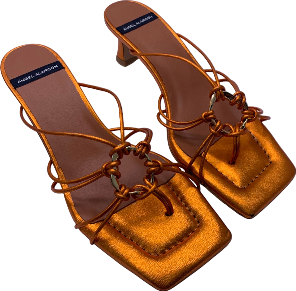 Ángel Alarcón Orange Strappy Sandal Heels UK 6