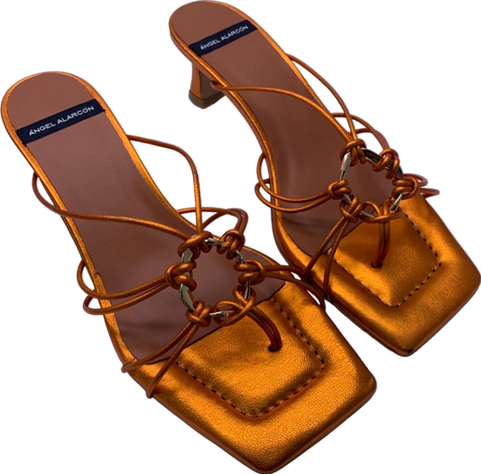 Ángel Alarcón Orange Strappy Sandal Heels UK 6