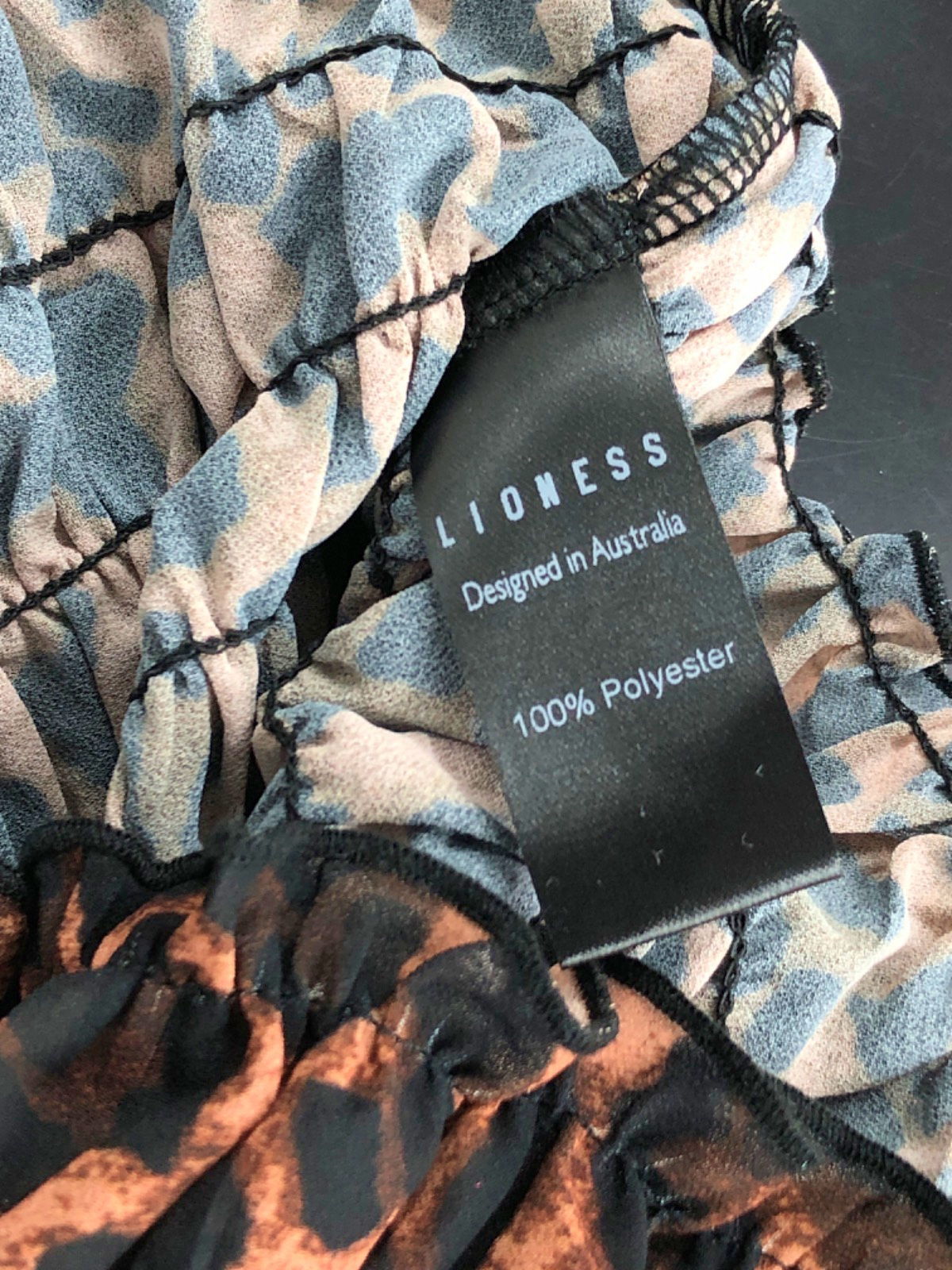 Lioness Leopard Print Pleated Crop Top UK XS