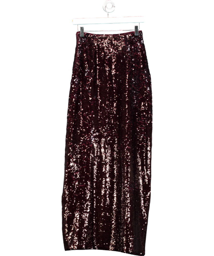 4th & Reckless Red Odell Sequin Maxi Skirt UK 6