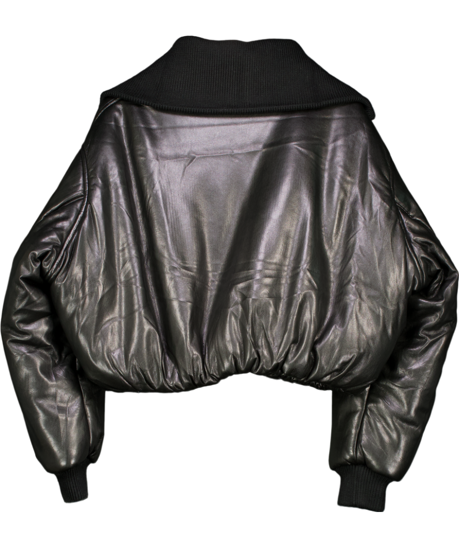 WRSTBHVR Black Padded Hega Vegan Leather Jacket UK M