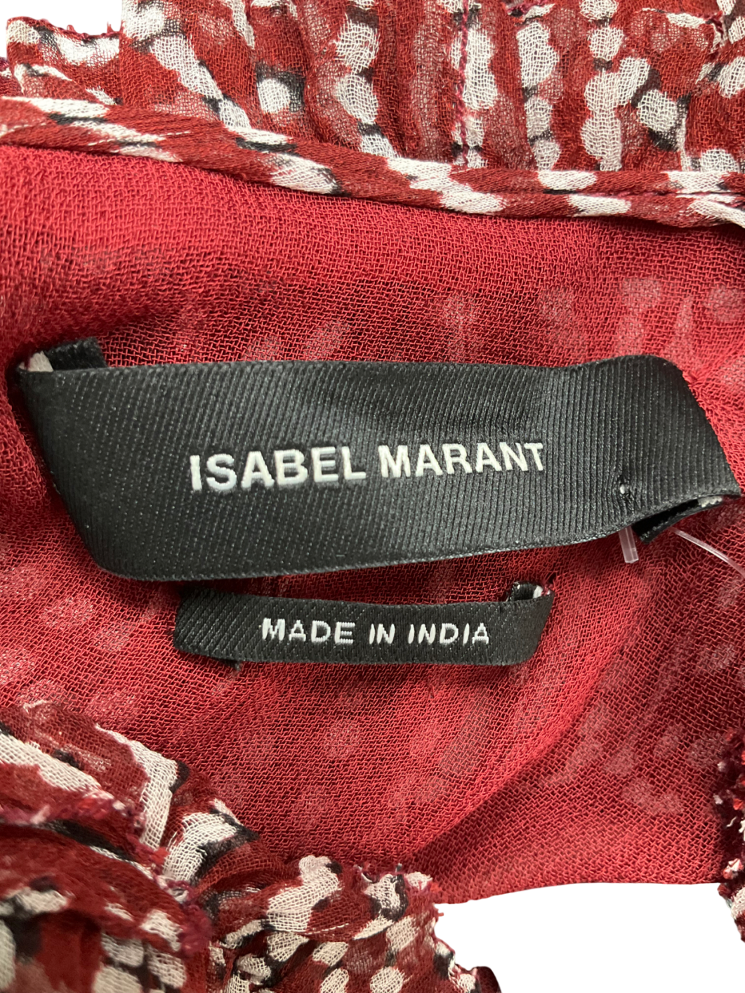 Isabel Marant Red Spotted Chiffon Sleeveless Dress UK 6