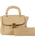 Burberry Beige Leather Dk88 Medium Top Handle Bag