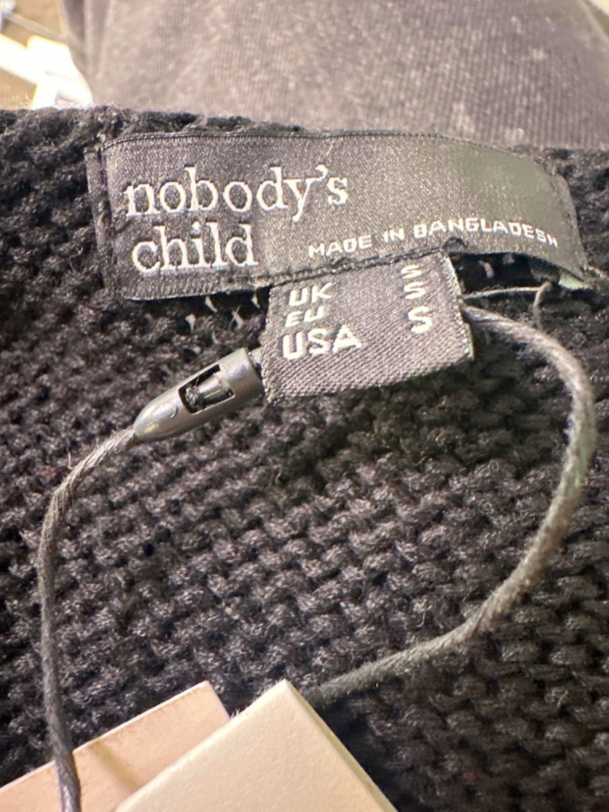 Nobody's Child Black Knitted Waistcoat UK S