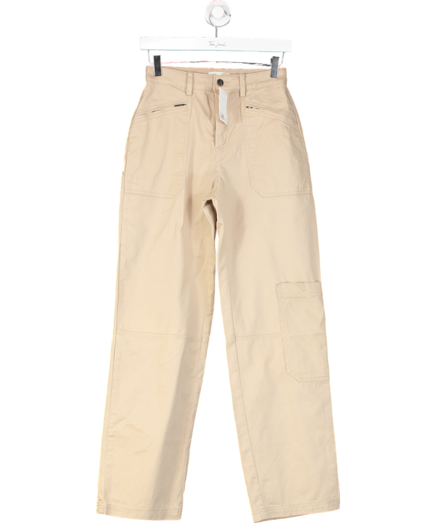 H&M Beige Zip Pocket Jeans UK 6