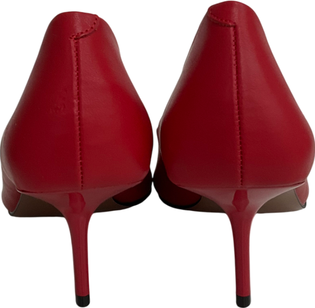 ASOS Snatched Pointed Mid Heeled Court Shoes In Red UK 8 EU 41 👠